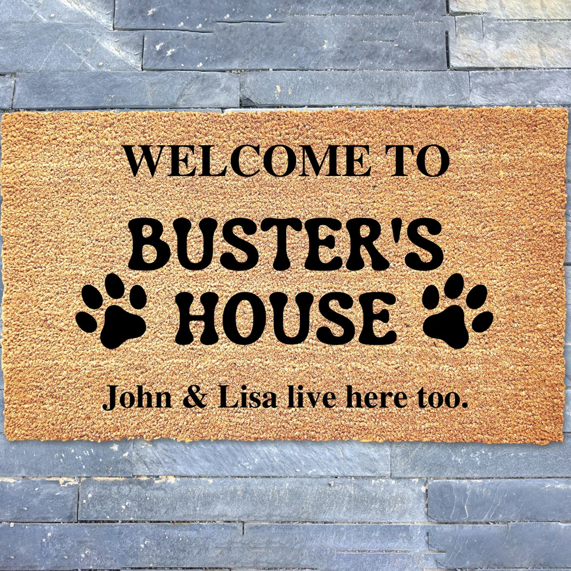 Personalized Dog Custom Doormat Welcome To Dogs House Custom Doormat Dog Doormat Custom Name Mat